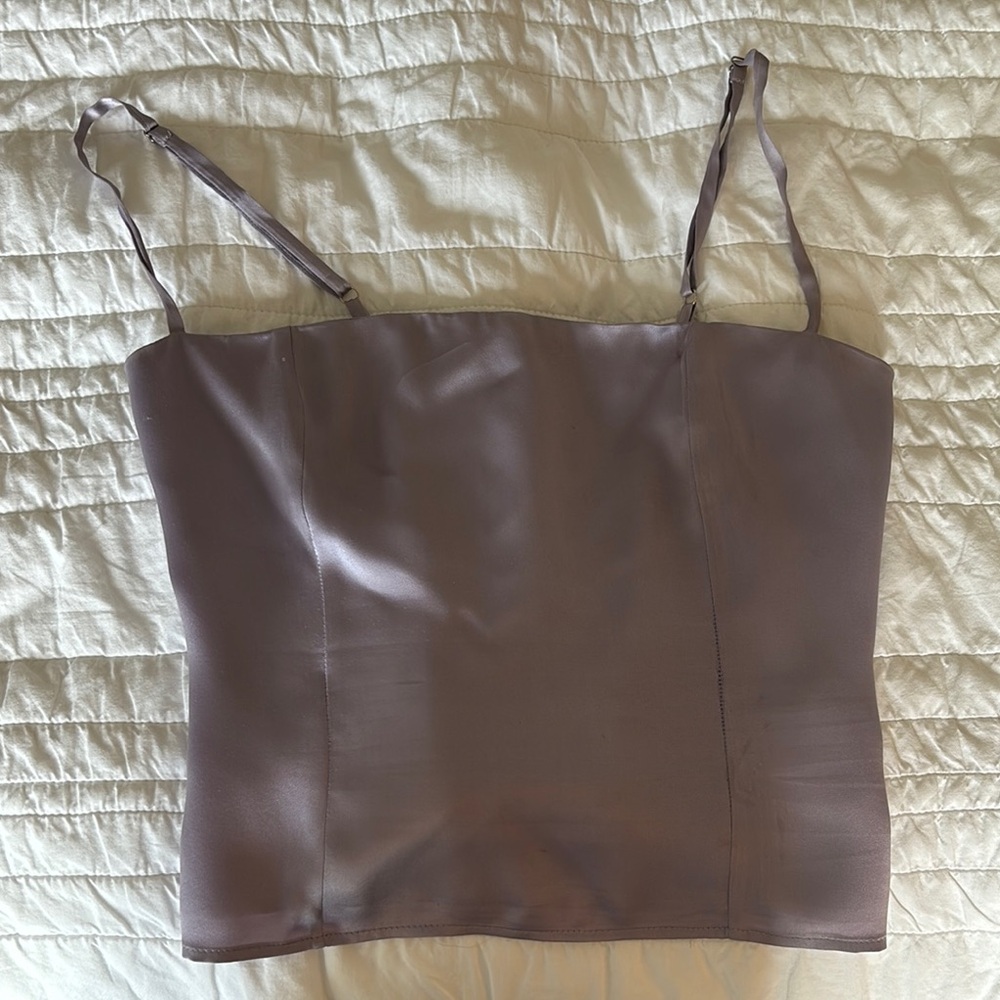 Reformation Purple Fitted Camisole Bustier Top